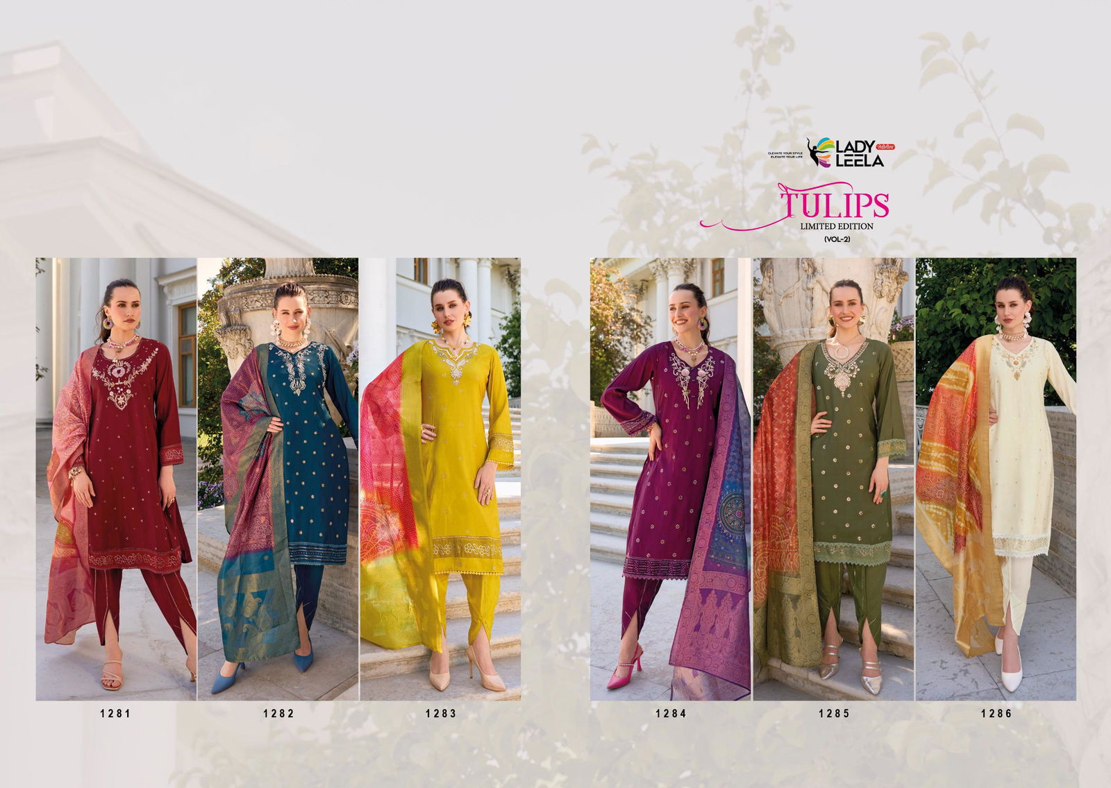 Tulip Vol 2 By Lady Leela Handwork Viscose Silk Kurti With Bottom Dupatta Wholesale Price In Surat 